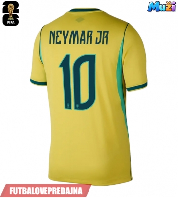 Lacne Muži Futbalové dres Brazília Neymar Jr #10 MS 2026 Krátky Rukáv - Domáci